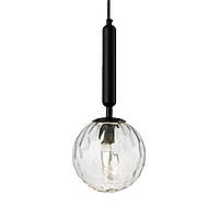 Подвесной светильник люстра со стеклянным плафоном PL098-B на 1 лампочку черный, SIRIUS-L