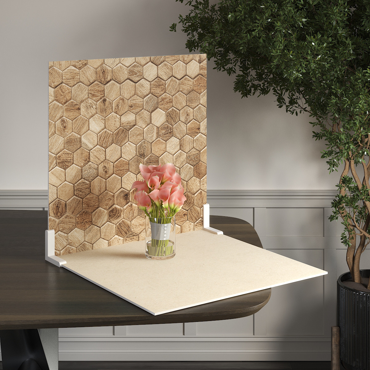 Пластиковий кутовий 2d фотофон, PolyPlast 40x40см - №62094
