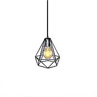 Подвесной светильник-решетка люстра в стиле лофт PL016-S на 1 лампочку черный, SIRIUS-L