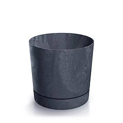Горщик для квітів пластиковий Prosperplast Тубо BETON EFFECT 13*13см 1.2л антрацит DPOP130E-S433