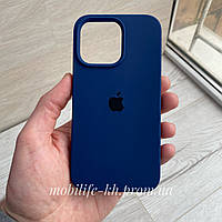 Чехол Silicone case iPhone 13 Midnight Blue ( Силиконовый чехол iPhone 13 с микрофиброй )