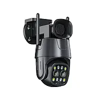 Охранная поворотная камера наблюдения для улицы с ночным видением и звуковой сигнализацией 4MP 2K/4K 8MP
