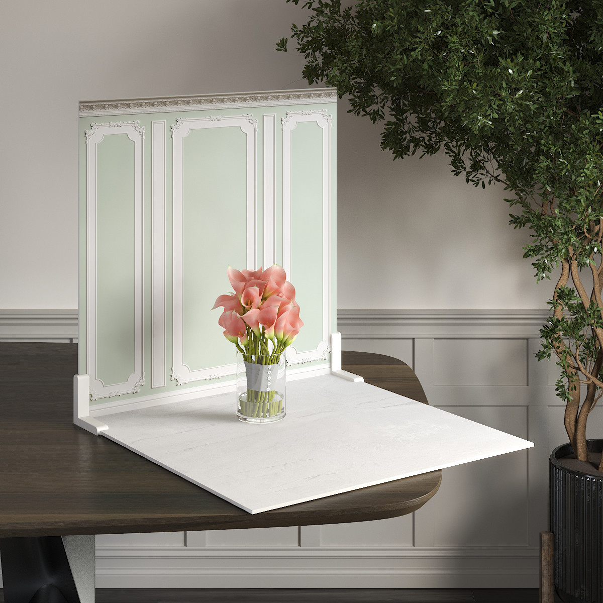 Пластиковий кутовий 2d фотофон, PolyPlast 40x40см - №62079