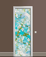Наклейка на дверь Zatarga «Цветение черёмухи» 650х2000 мм виниловая 3Д наклейка декор самокле MN, код: 6511964