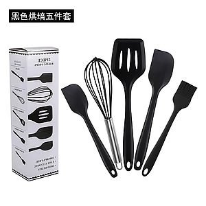 Набір кухонного приладдя з підставкою XL-613 на 5 предметів аксесуари силіконові для кухні