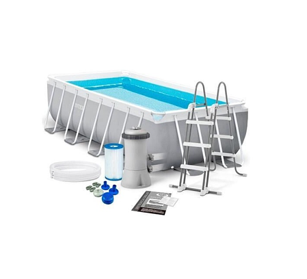 Басейн INTEX 26788 каркасний прямокутний 400-200-100 см Об'єм 6836 л фільтр насос на 2006 л/год і аксесуари, фото 1