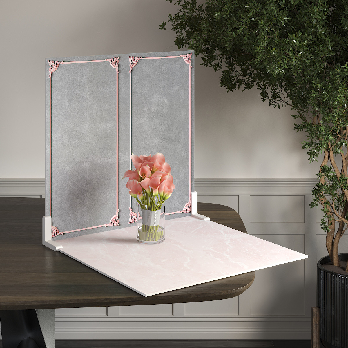 Пластиковий кутовий 2d фотофон, PolyPlast 40x40см - №62023