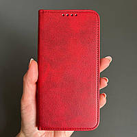 Чехол книга для Iphone 13 красный/ книга на айфон 13 с карманами под карточки