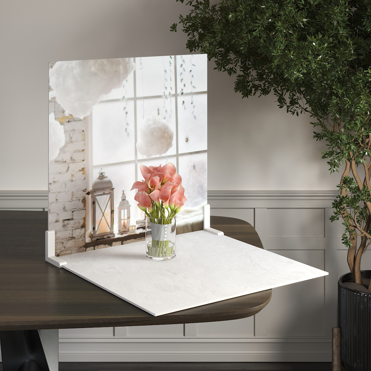 Пластиковий кутовий 2d фотофон, PolyPlast 40x40см - №62034