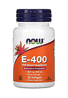 Now Natural E-400 Mixed Tocopherols 50 softgels caps