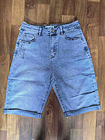 Капри женские джинсовые с подворотом батал размер 31-38, голубого цвета
