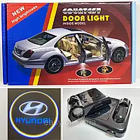 Универсальная подсветка двери Hyundai Хюндай Lazer door logo light на батерейках