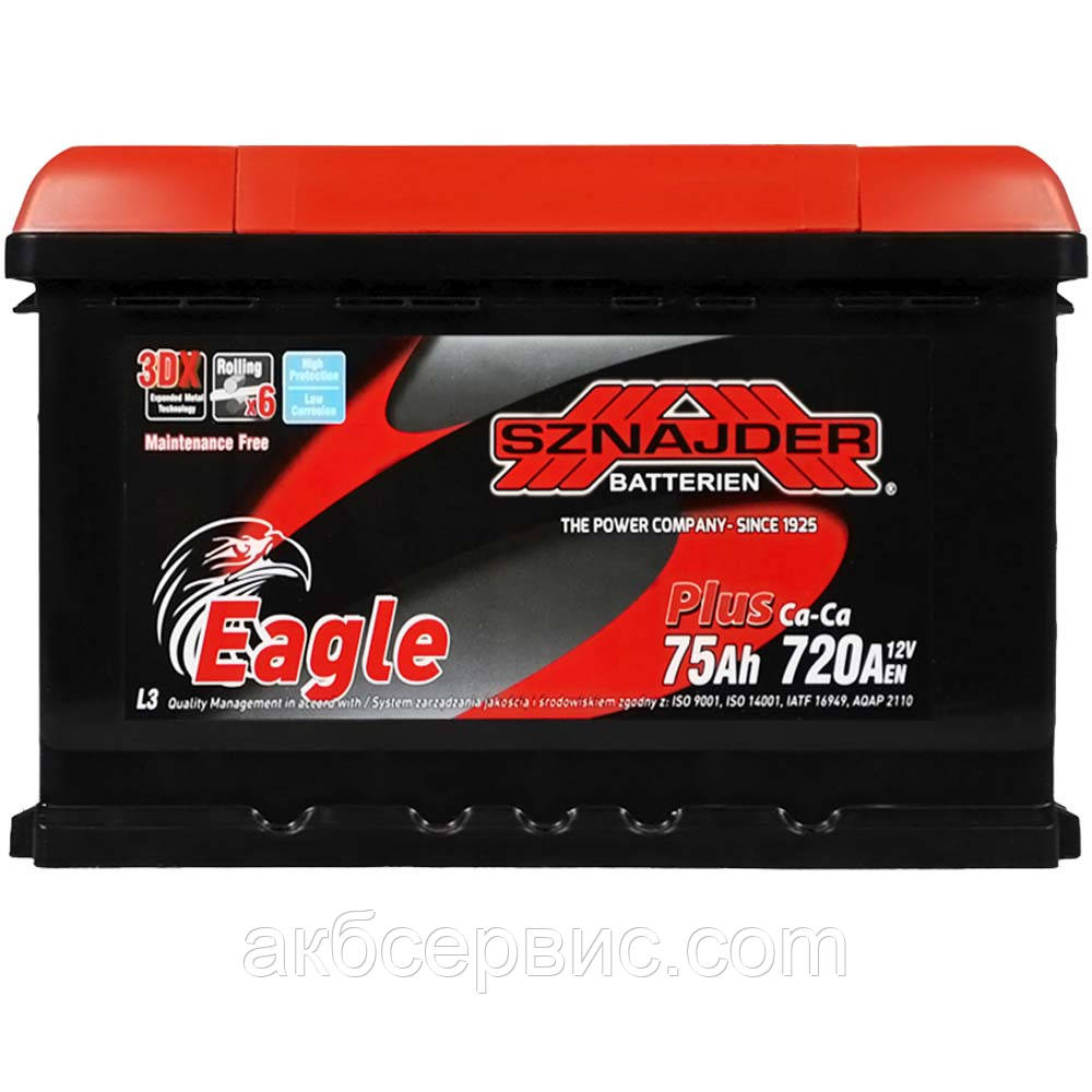 Акумулятор автомобільний SZNAJDER Plus 75Ah 720A R+