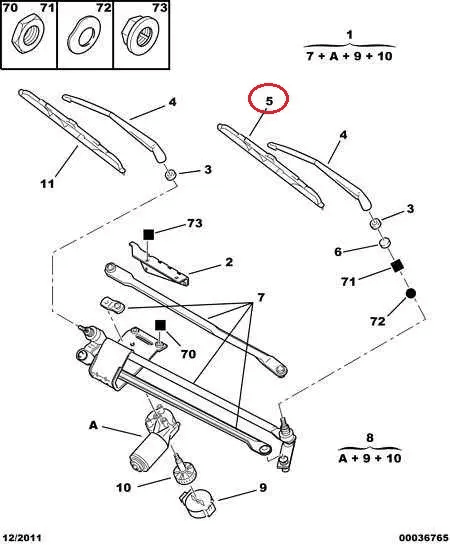 Щітка склоочисника 650 мм Fiat Ducato 230, Peugeot Boxer, Citroen Jumper (94-02), 1328815080, 6426GL, Denckermann, Польща