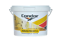 Condor HausProff 3 - глубокоматовая краска высокой белизны для потолков и стен 1л (Белая)