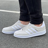 Мужские кроссовки Adidas Gazelle white, удобные замшевые кроссовки газели весна-лето мужские белые Adidas Gaze 41