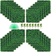 VEVOR Штучна рослинна стіна 24 шт 20 х 20 дюймів, приватна огорожа штучна зелена, штучний самшит PE, екран