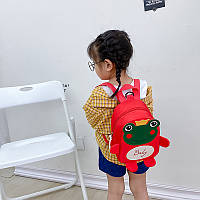Дитячий рюкзак A-6864 Frog з ремінцем антипотужка Red
