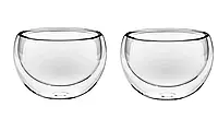 Набор из двух прозрачных десертниц с двойными стенками и двойным дном А-Плюс 7015 (2 по 180 мл) js