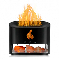 Лампа зволожувач повітря Docsal Flame 3в1 з ультразвуковим зволоженням та соляним камінням Чорний js