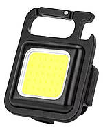 Брелок LED-фонарик аккумуляторный яркий с карабином и магнитом LED CARPRIE W-5138 js