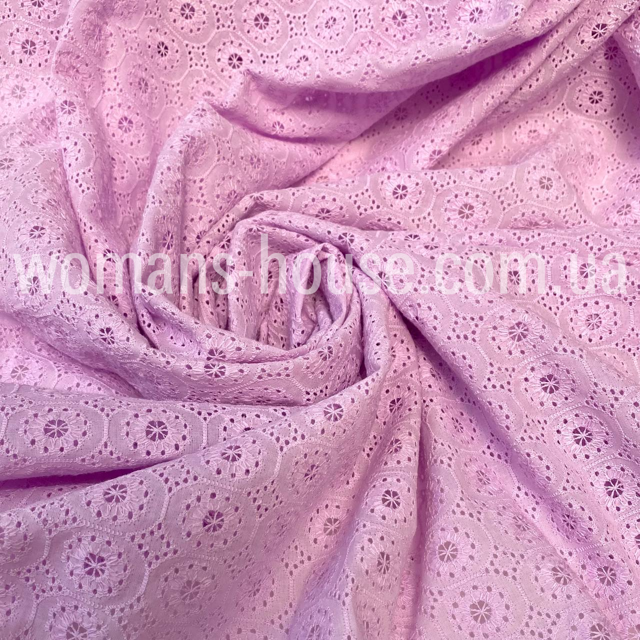 Тканина Батист вишивка прошва Бузковий, фото 1