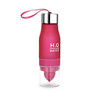 Пляшка для води та напоїв H2O з цитрусовою соковижималкою 650 мл Pink js