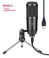 Студийный микрофон Manchez U18 (USB) со штативом Black js