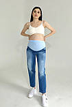 Джинси МОМ з високою спинкою для вагітних 2225 0030 блакитні, фото 2