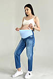 Джинси МОМ з високою спинкою для вагітних 2225 0030 блакитні, фото 3