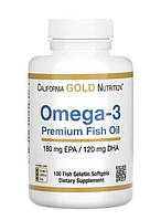 Риб’ячий жир California Gold Nutrition Омега 3 2200 мг Omega 3 Premium Fish Oil 100 капсул