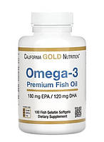 Рыбий жир California Gold Nutrition Омега 3 2200 мг Omega 3 Premium Fish Oil 100 капсул