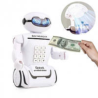 Электронная детская копилка - сейф с кодовым замком и купюроприемником Робот Robot Bodyguard и CV-358 лампа