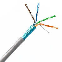 Кабель витая пара Corning F/UTP 4x2x24AWG, Cat. 5e, CU, ПВХ 1000 м, серый (CMS-FU5E-IEGR)