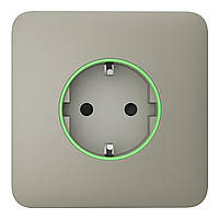 Умная встроенная розетка с функцией мониторинга потребления электроэнергии Ajax Outlet [type F] Jeweller Olive