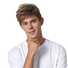 Перука чоловіча коротка русява, термоволокно DC1001-4, фото 2