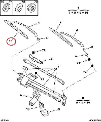 Щітка склоочисника 550 мм Fiat Ducato 230, Peugeot Boxer, Citroen Jumper (94-02), 1328815080, 6423P0, Denckermann, Польща