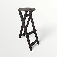 Розкладний Дерев'яний Високий Табурет для Бару, Кухні та Кафе з Натурального Дерева Ясен Кипарис 70 см