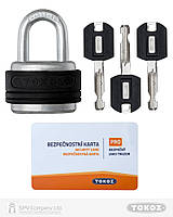 Замок навесной TOKOZ extrime_pro to2 3key black sleeve_3bt r_shackle 32мм 9мм box