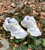 Женские кроссовки New Balance 9060 grey Нью Баланс замшевые светло серые повседневные весна лето осень