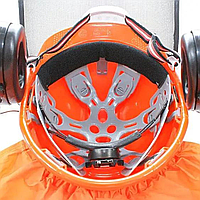 Защитные маски для садовых работ HECHT Каски защитные с наушниками HECHT 900100 для косильщика