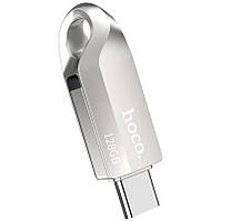 Флешка HOCO UD8 Smart Type-C USB 128Gb, серебристая