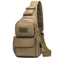 Тактична штурмова військова поліцейська плечова сумка через плече 5 л для полювання, NF-409 риболовлі Койот