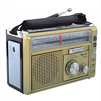 Радиоприёмник колонка с радио FM USB MicroSD и фонариком Golon RX-382 на аккумуляторе Золотой mn