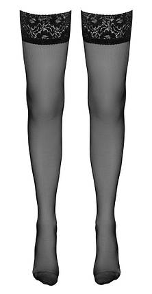 Еротичні панчохи Cottelli Legwear Hold-up Stockings Black, фото 3