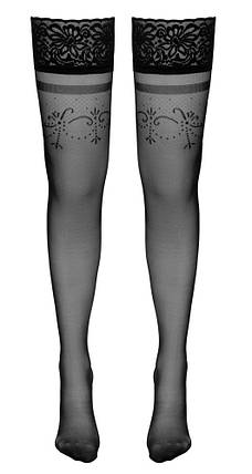 Еротичні панчохи Cottelli Legwear Hold-up Stockings Black, фото 3