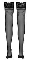 Еротичні панчохи Cottelli Legwear Hold-up Stockings Black, фото 5