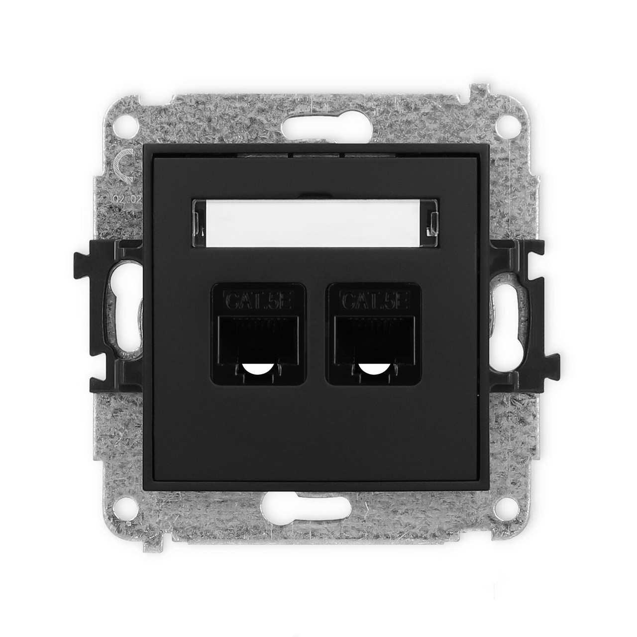 Розетка комп'ютерна Karlik MINI 12MGK-2 RJ45 UTP cat 5E 8P8C чорна матова внутрішня LAN