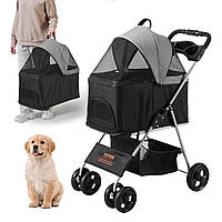 VEVOR коляска для собак 79x46x102см коляска для собак 16кг вантажопідйомність Складаний візок для собак