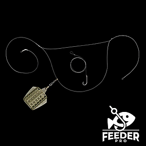 Монтаж фідерний №22 ассиметричная петля годівниця Feeder PRO Sport 50г